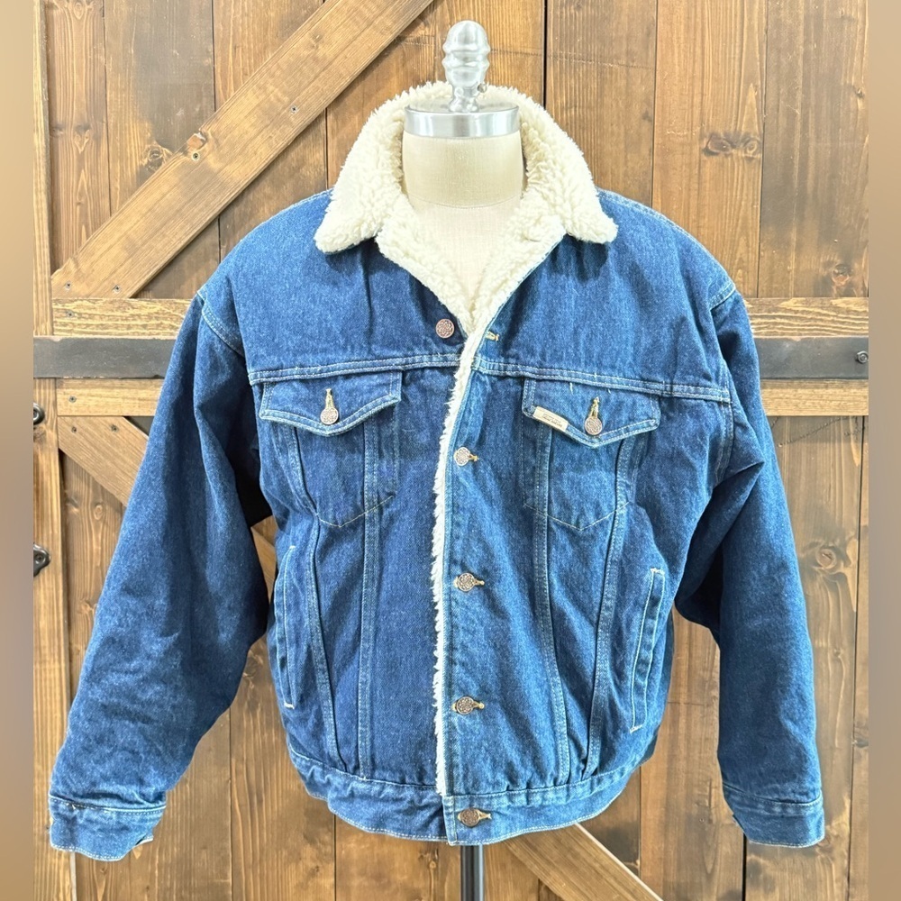 Vintage SHEPLERS Denim Sherpa Sherling Jacket Men’s XL